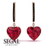 Heart Ruby Earrings - Noelle No. 41