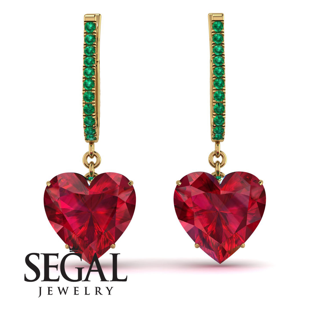 Heart Ruby Earrings - Noelle No. 25