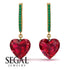 Heart Ruby Earrings - Noelle No. 25