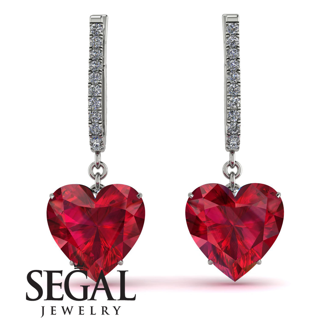 Heart Ruby Earrings - Noelle No. 12