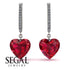 Heart Ruby Earrings - Noelle No. 12