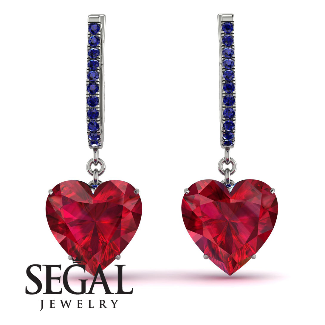 Heart Ruby Earrings - Noelle No. 72