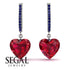 Heart Ruby Earrings - Noelle No. 72