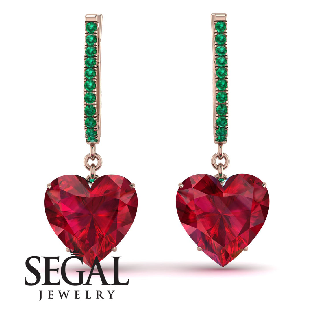 Heart Ruby Earrings - Noelle No. 26