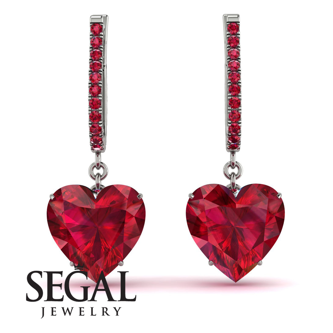 Heart Ruby Earrings - Noelle No. 57