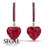 Heart Ruby Earrings - Noelle No. 57