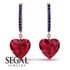 Heart Ruby Earrings - Noelle No. 71