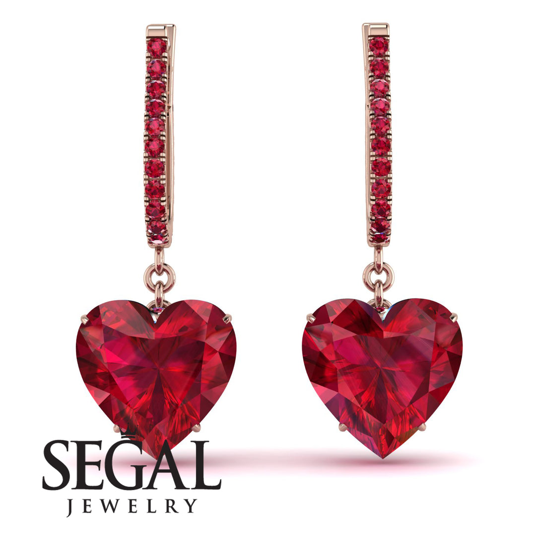 Heart Ruby Earrings - Noelle No. 56