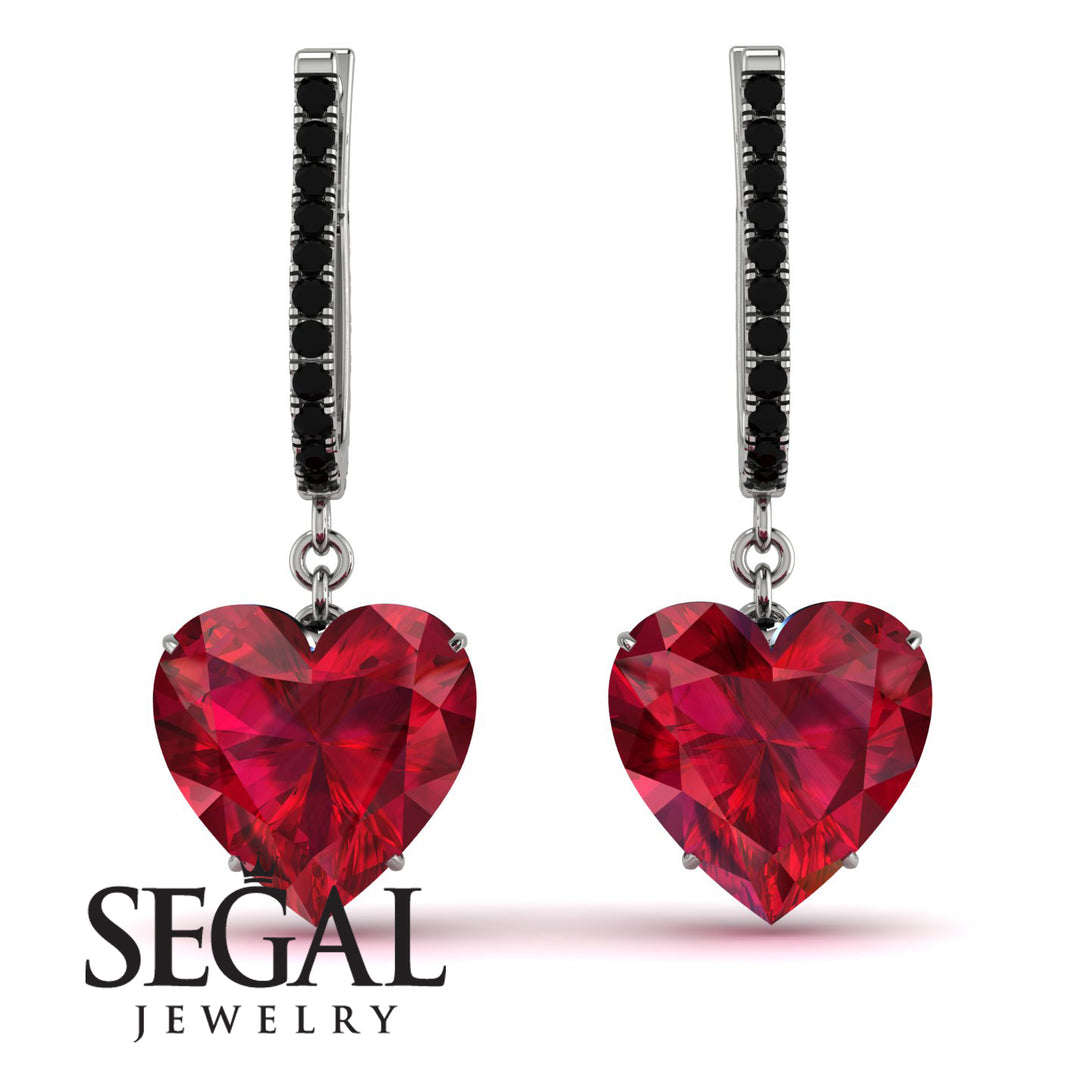 Heart Ruby Earrings - Noelle No. 42