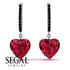 Heart Ruby Earrings - Noelle No. 42