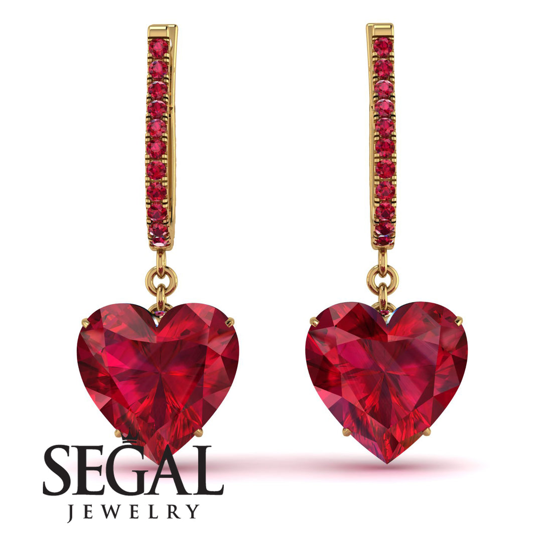 Heart Ruby Earrings - Noelle No. 55