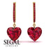 Heart Ruby Earrings - Noelle No. 55