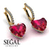 Heart Ruby Earrings - Noelle No. 10
