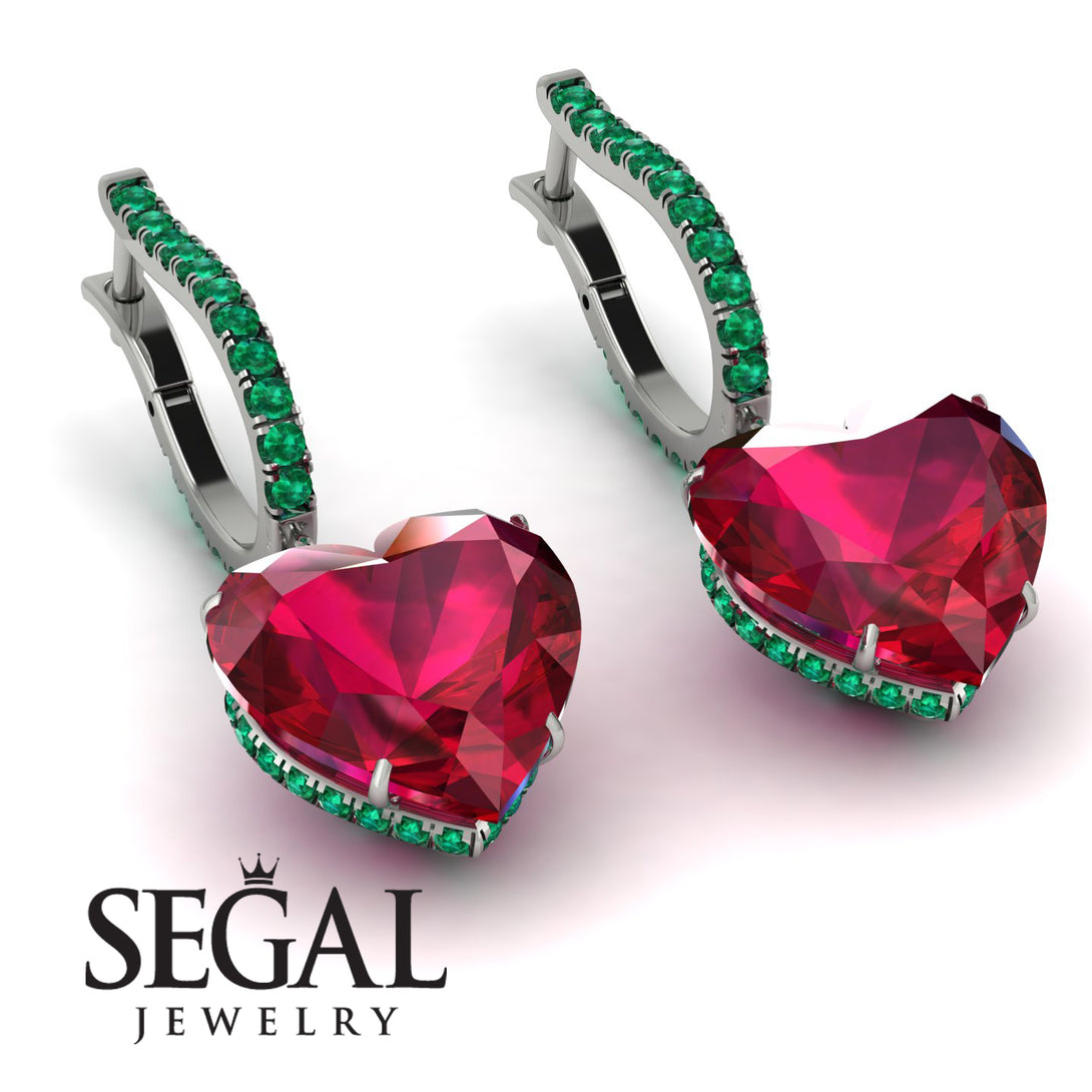 Heart Ruby Earrings - Noelle No. 27