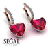 Heart Ruby Earrings - Noelle No. 11