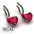 Heart Ruby Earrings - Noelle No. 26