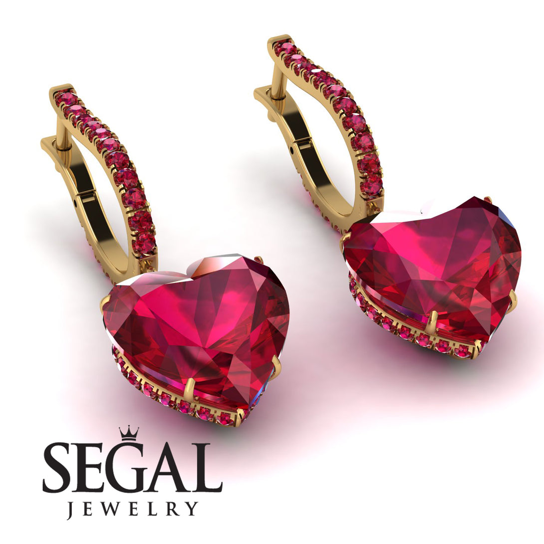 Heart Ruby Earrings - Noelle No. 55