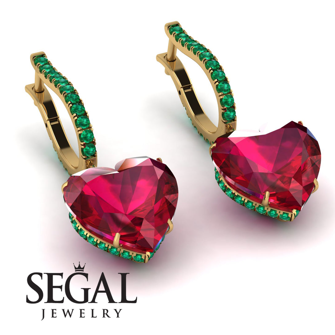Heart Ruby Earrings - Noelle No. 25