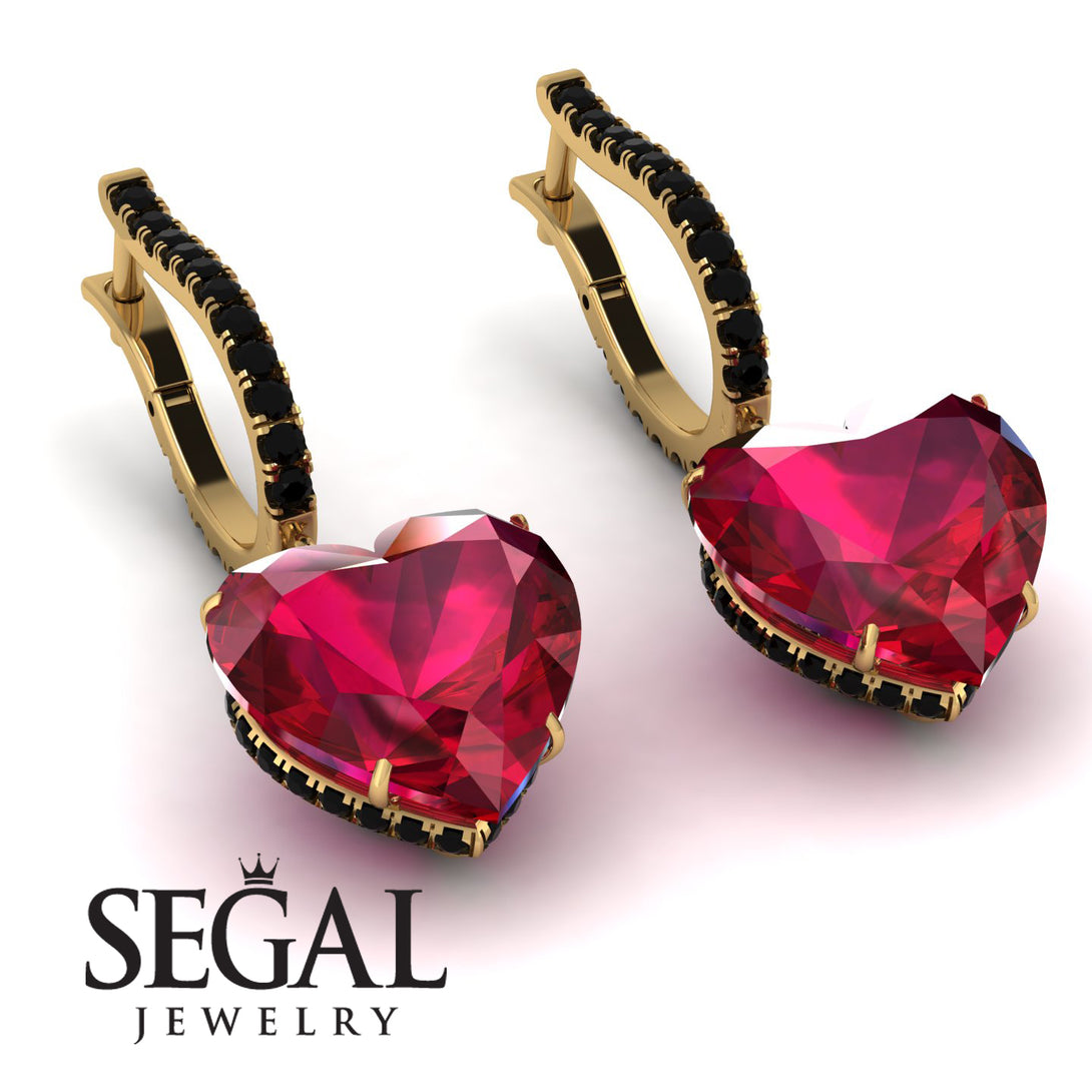 Heart Ruby Earrings - Noelle No. 40