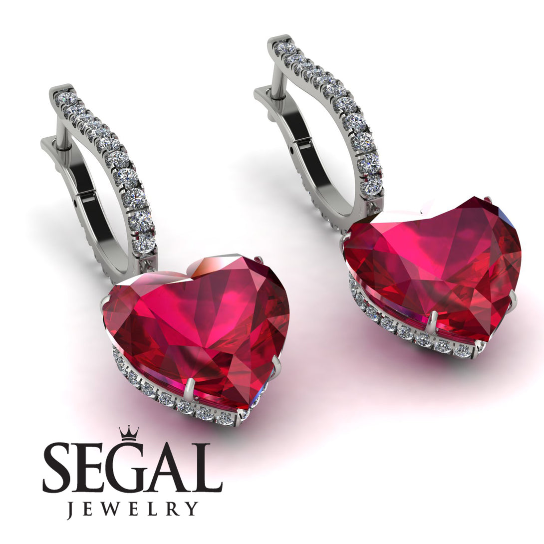 Heart Ruby Earrings - Noelle No. 12