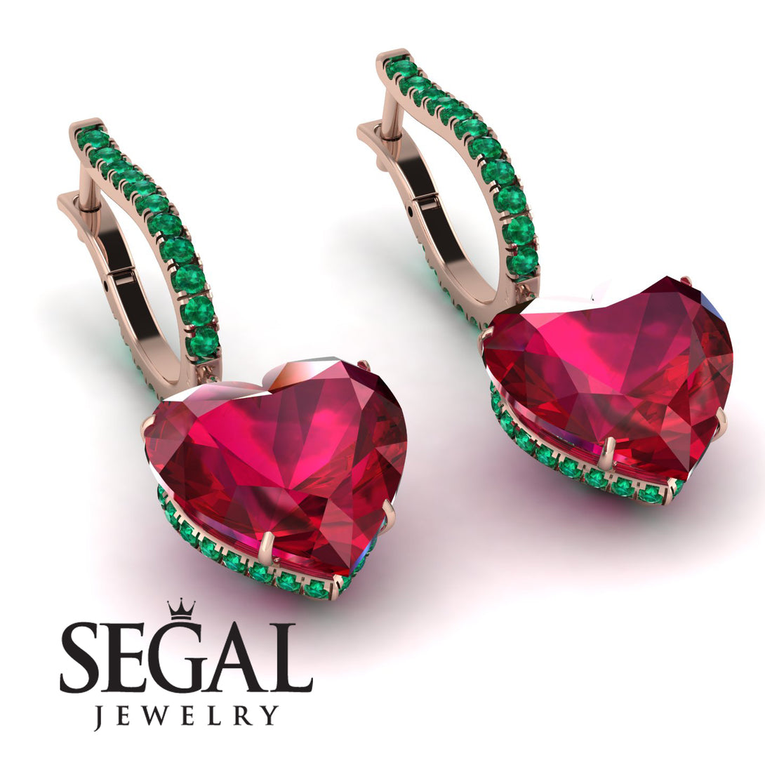Heart Ruby Earrings - Noelle No. 26