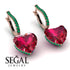 Heart Ruby Earrings - Noelle No. 26