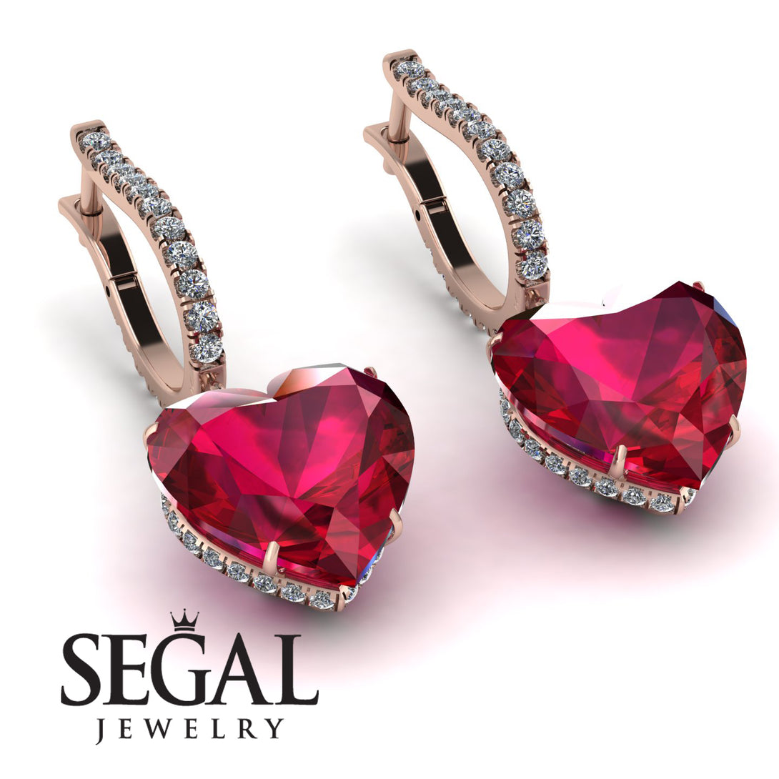 Heart Ruby Earrings - Noelle No. 11