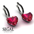 Heart Ruby Earrings - Noelle No. 42
