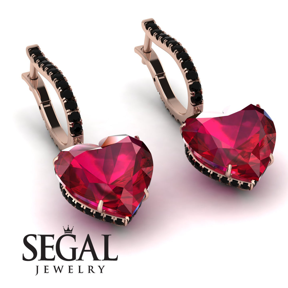 Heart Ruby Earrings - Noelle No. 41