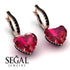 Heart Ruby Earrings - Noelle No. 41