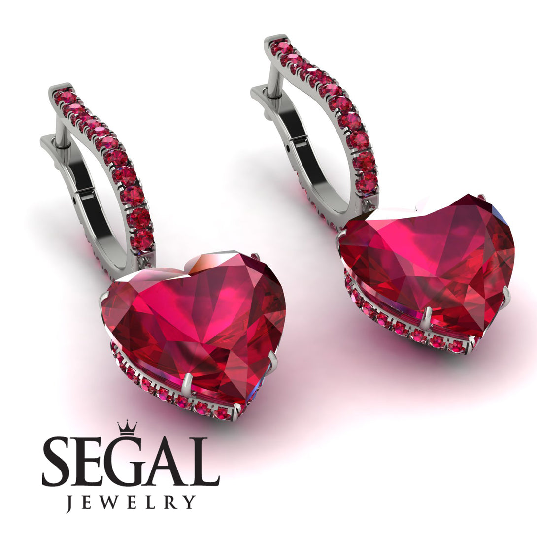 Heart Ruby Earrings - Noelle No. 57