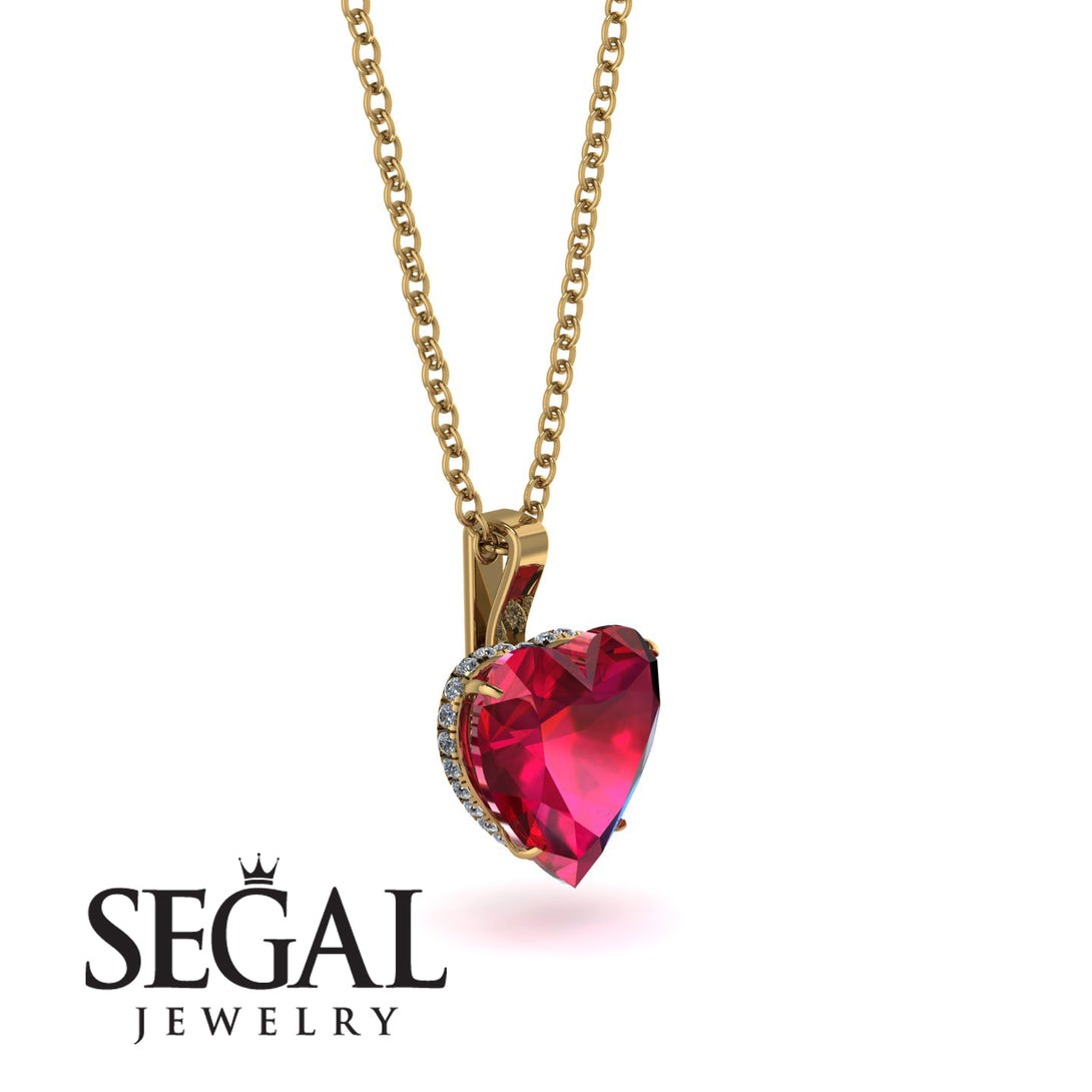 Heart Ruby Necklace - Noelle No. 10