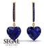 Heart Sapphire Earrings - Noelle No. 73