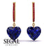 Heart Sapphire Earrings - Noelle No. 58