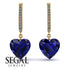 Heart Sapphire Earrings - Noelle No. 13
