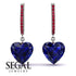 Heart Sapphire Earrings - Noelle No. 60