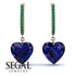 Heart Sapphire Earrings - Noelle No. 29