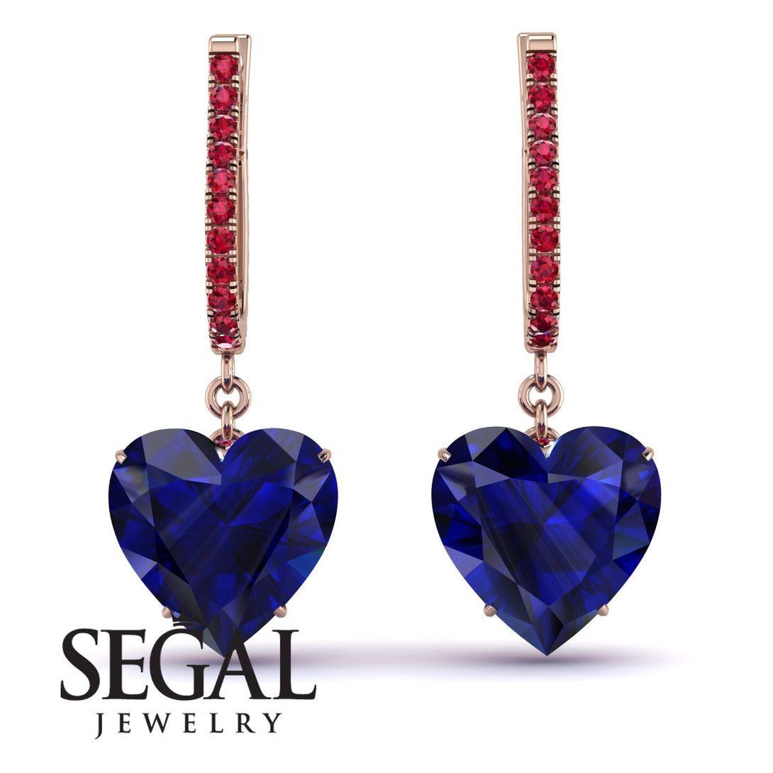 Heart Sapphire Earrings - Noelle No. 59