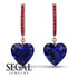 Heart Sapphire Earrings - Noelle No. 59