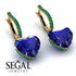 Heart Sapphire Earrings - Noelle No. 28