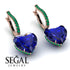 Heart Sapphire Earrings - Noelle No. 29