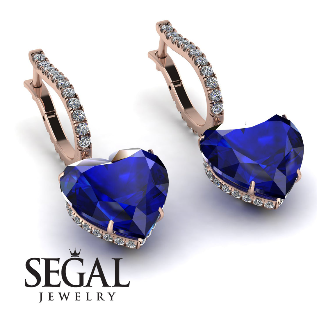 Heart Sapphire Earrings - Noelle No. 14