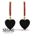 Heart Black Diamond Earrings - Noelle No. 52
