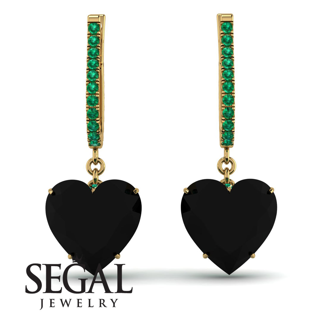 Heart Black Diamond Earrings - Noelle No. 22