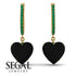Heart Black Diamond Earrings - Noelle No. 22