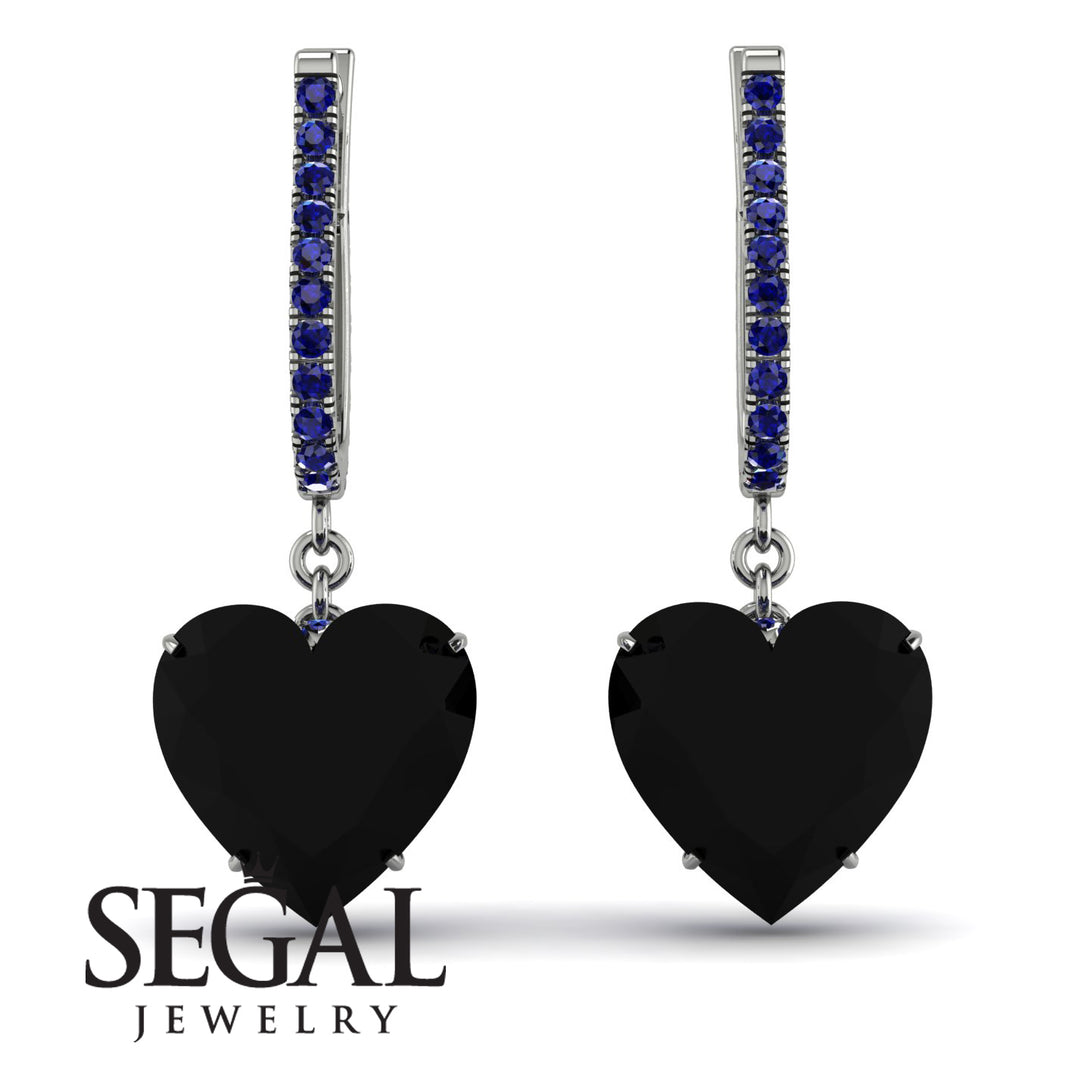 Heart Black Diamond Earrings - Noelle No. 69
