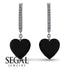 Heart Black Diamond Earrings - Noelle No. 9