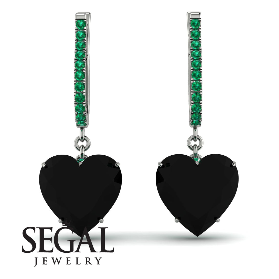 Heart Black Diamond Earrings - Noelle No. 24