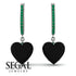 Heart Black Diamond Earrings - Noelle No. 24