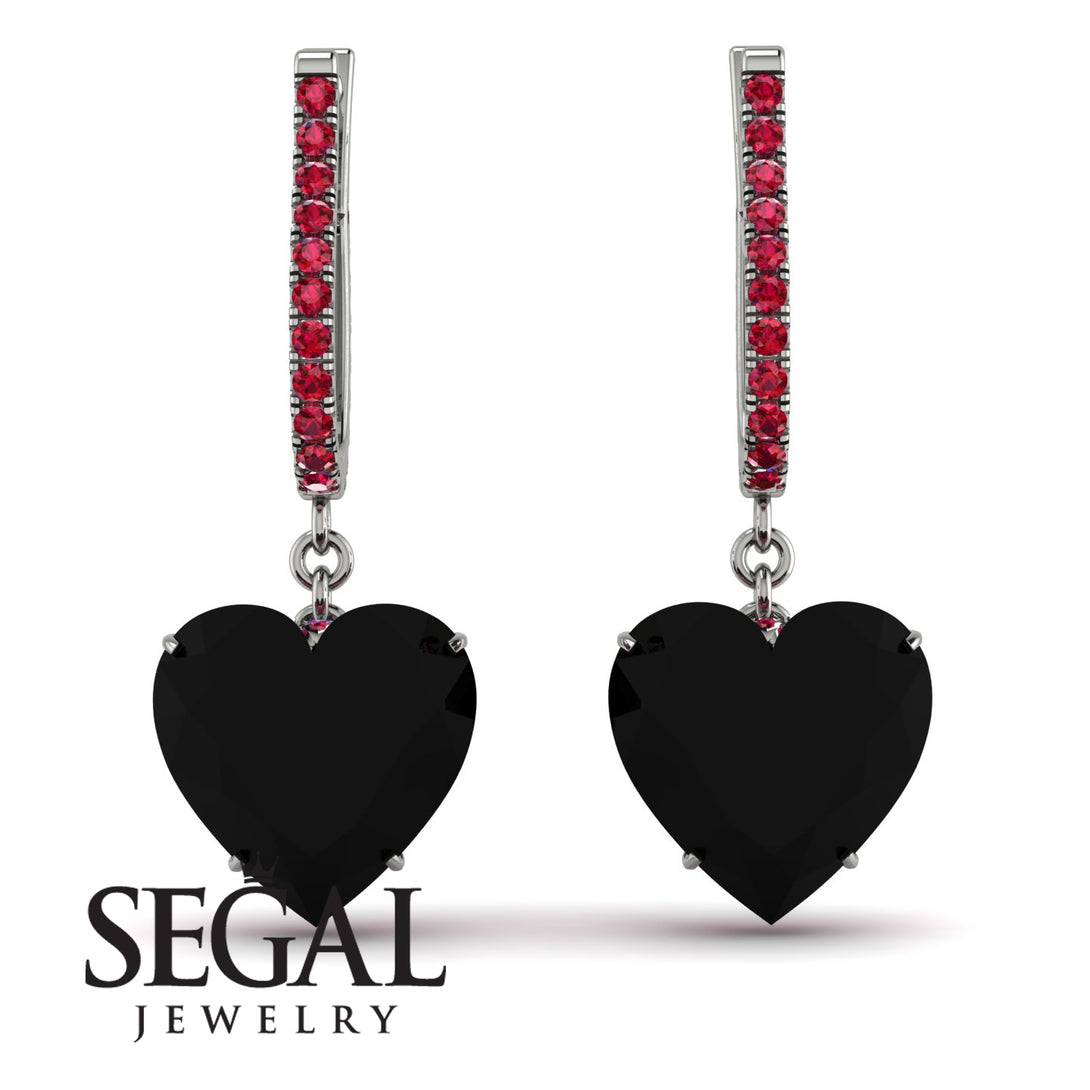 Heart Black Diamond Earrings - Noelle No. 54